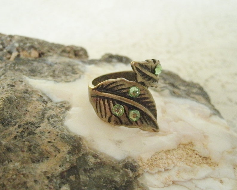 Mother Nature Leaf Ring wiccan jewelry pagan jewelry wicca jewelry witch witchcraft goddess ring pagan ring magic fairy ring wiccan ring image 2