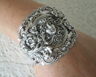 Art Nouveau Bracelet, art nouveau jewelry victorian jewelry art deco jewelry renaissance edwardian art deco bracelet gothic mucha maiden