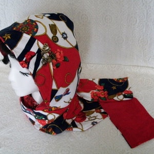 Hooded Scarf woman scarf fashion clothing evening wear nautical theme cotton scarf image 2