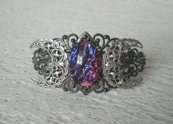 Omg Vintage Native American Navajo Dragon's Breath Opal Sterling Silver Bracelet Omg Vintage Native American Navajo Dragon's Breath Opal Sterling Silver Bracelet