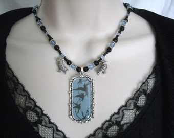 Goddess Raven Necklace wiccan jewelry pagan jewelry wicca priestess witchcraft witch crow pagan gothic necklace witchy woman gift