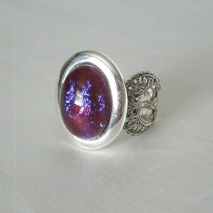 Dragons Breath Fire Opal Triple Moon Ring wiccan jewelry pagan jewelry wicca goddess witch witchcraft gothic wiccan ring witchy woman gift