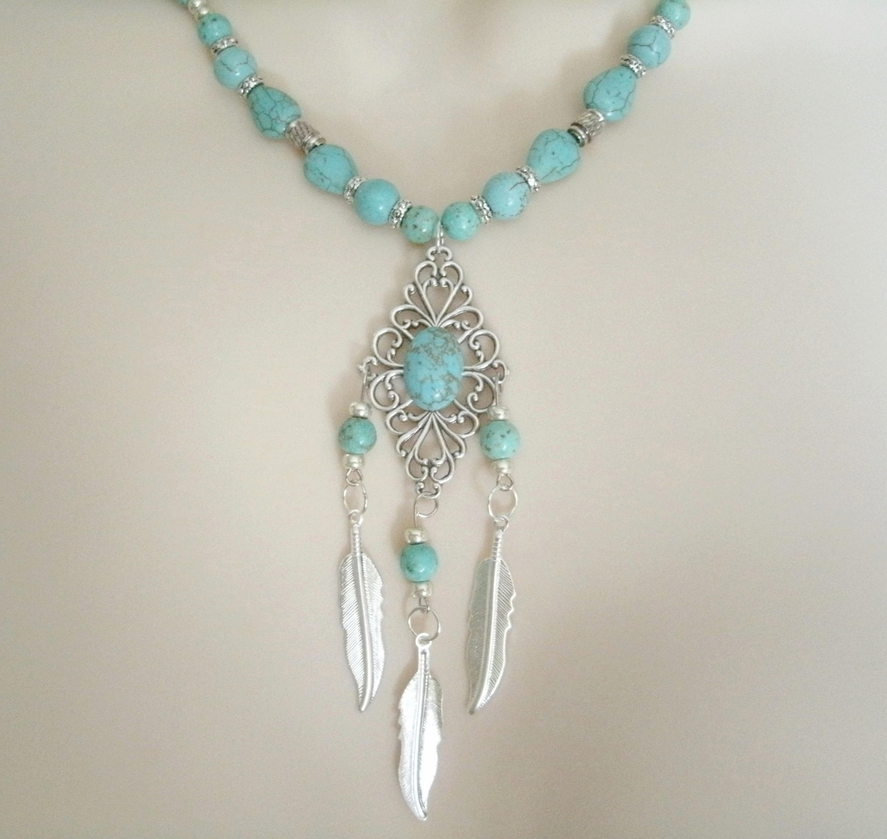 Southwestern Pear Charm Turquoise
