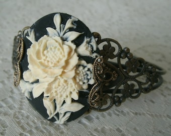 Gypsy Rose Cuff Bracelet Gypsy Jewelry Bohemian Jewelry Boho Jewelry Hippie Rockabilly Pin Up Bohemian Bracelet Boho Bracelet Gift For Her
