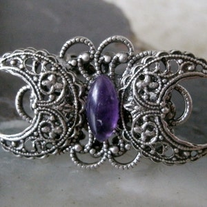 Amethyst Triple Moon Goddess Ring wiccan jewelry pagan jewelry wicca jewelry witch witchcraft metaphysical magic pagan ring wiccan ring