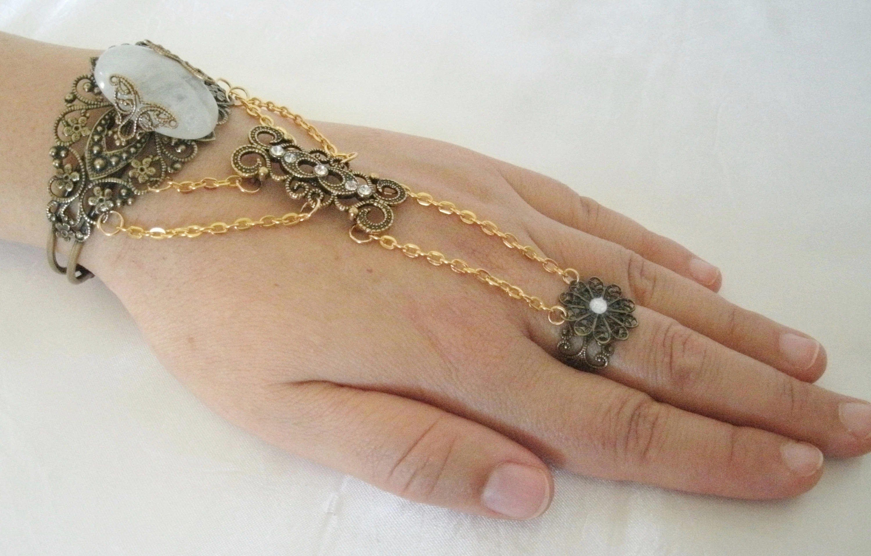 Moonstone Slave Bracelet Boho Jewelry Bohemian Jewelry Gypsy | Etsy