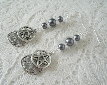Pentacle Earrings wiccan jewelry pagan jewelry witch jewelry wicca witchcraft pentagram magic wiccan earrings pagan earrings witch earrings