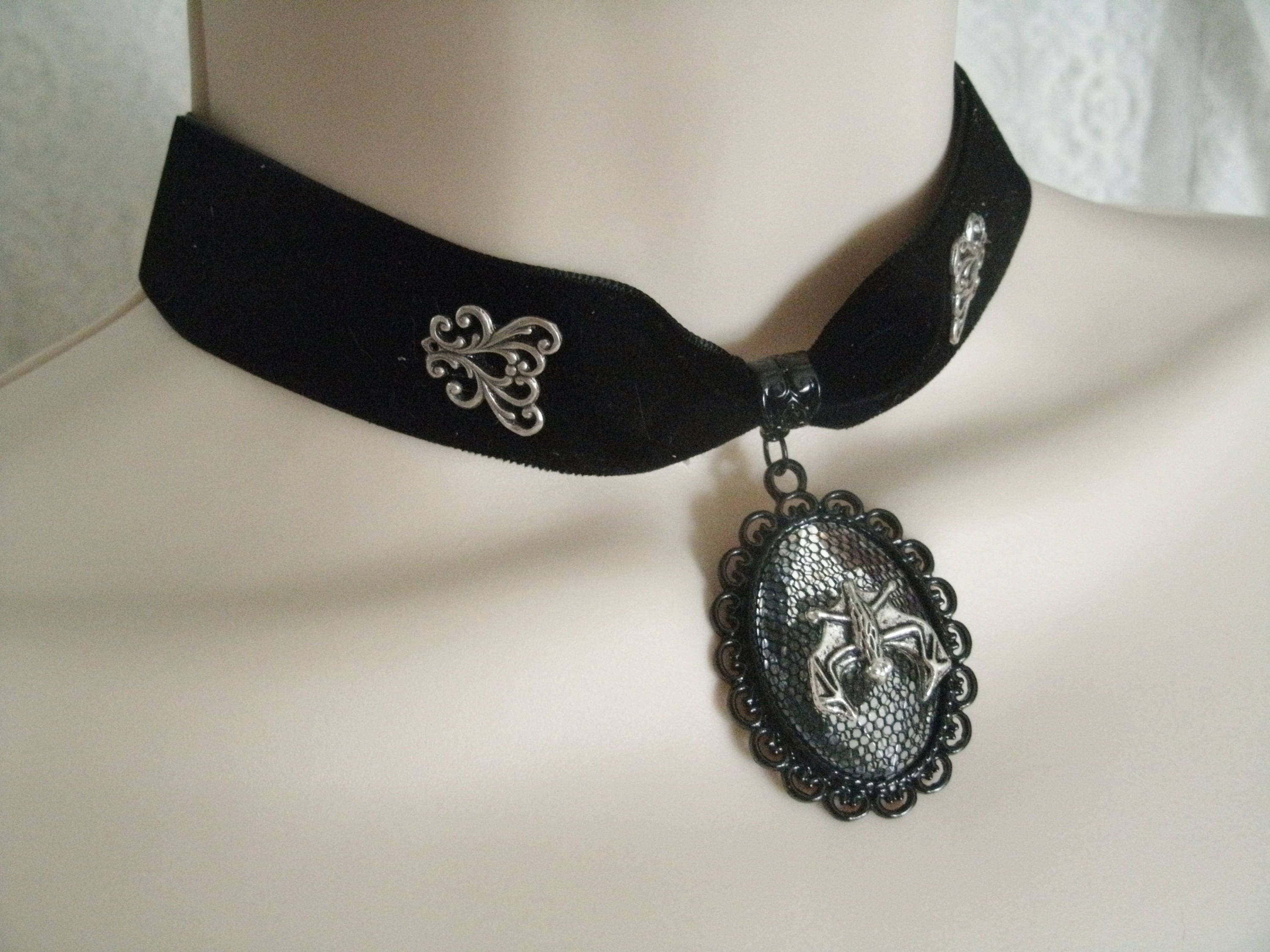 efter det hoste tredobbelt Gothic Choker Necklace Gothic Jewelry Goth Jewelry Victorian - Etsy