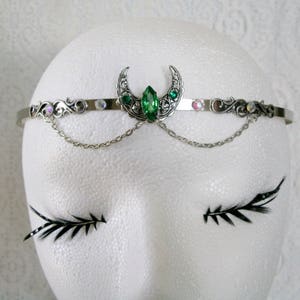 Crescent Moon Circlet wiccan jewelry pagan jewelry wicca jewelry goddess witch witchcraft wicca circlet wiccan circlet pagan circlet magic afbeelding 4