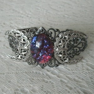 Dragons Breath Fire Opal Triple Moon Bracelet Goddess Wiccan Jewelry ...
