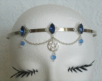 Witch Moon Knot Head Chain, Celtic Pentagram Circlet  display picture 3