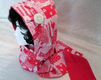 Hooded Scarf woman scarf fashion clothing evening wear cotton scarf pin up scarf heart design