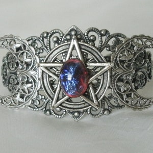 Dragons Breath Fire Opal Triple Moon Bracelet Wiccan Jewelry Pagan ...