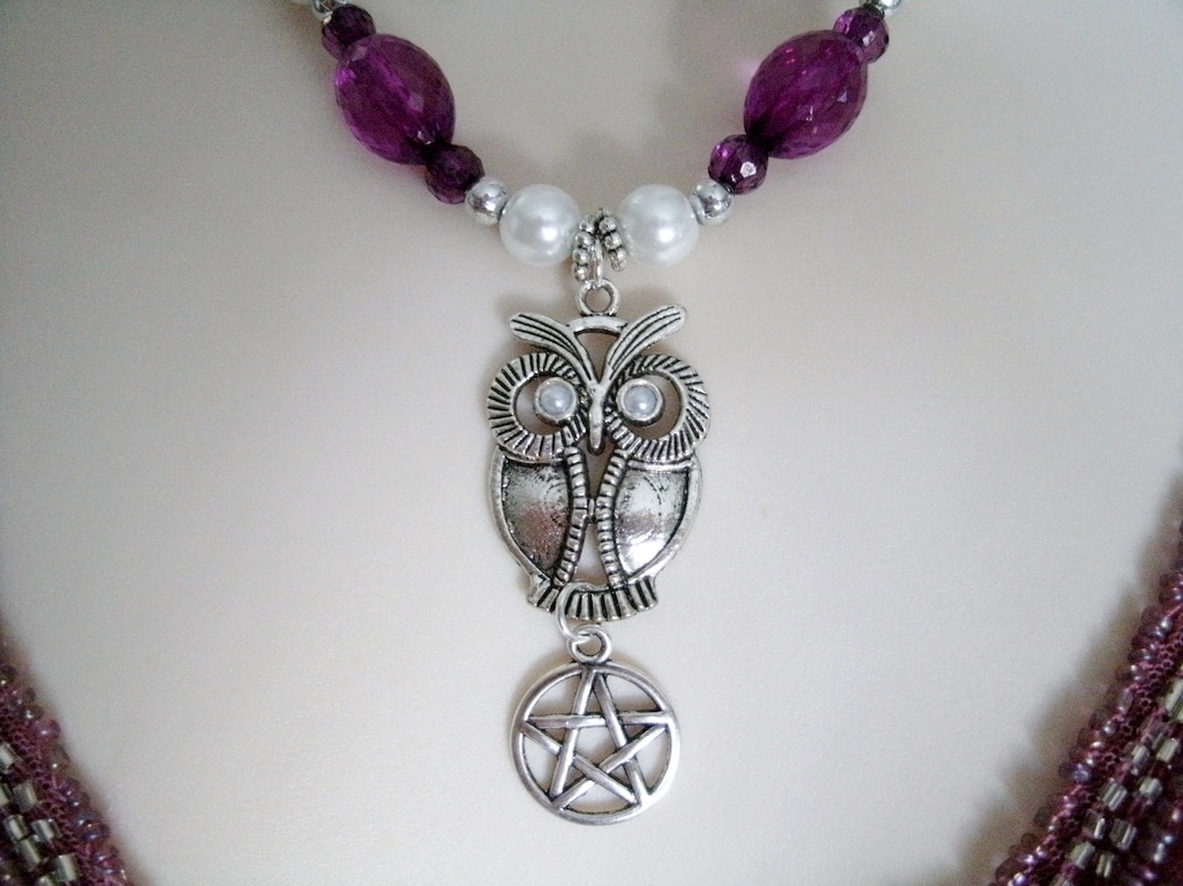 Goddess Athena Pentacle Necklace, Wiccan Jewelry Pagan Jewelry Wicca