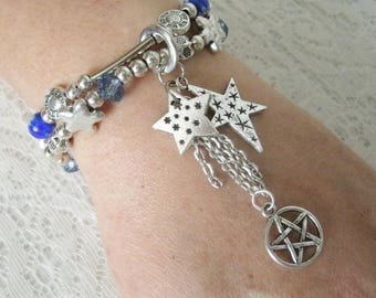 Star Pentacle Bracelet wiccan jewelry pagan jewelry witch jewelry wicca celestial witchcraft goddess magic pagan bracelet wiccan bracelet