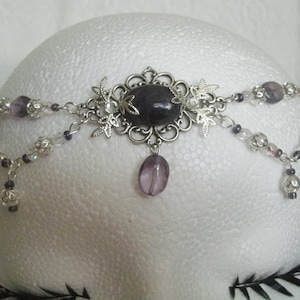 Amethyst Circlet medieval jewelry renaissance jewelry gothic jewelry wedding victorian headpiece edwardian art nouveau metaphysical art deco