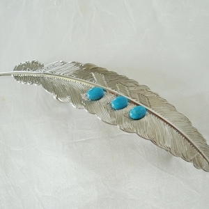 Turquoise Barrette feather southwestern jewelry southwest jewelry country western cowgirl southwestern barrette boho bohemian barrette gift