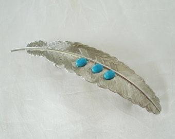 Turquoise Barrette, feather southwestern jewelry southwest jewelry country western jewelry southwestern barrette boho bohemian barrette