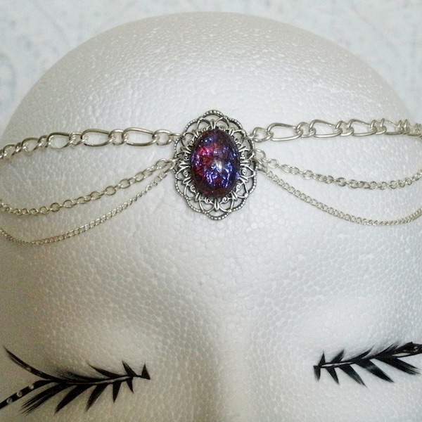 Dragons Breath Fire Opal Circlet wiccan jewelry pagan jewelry witch jewelry goddess circlet wicca magic witchcraft headpiece pagan circlet