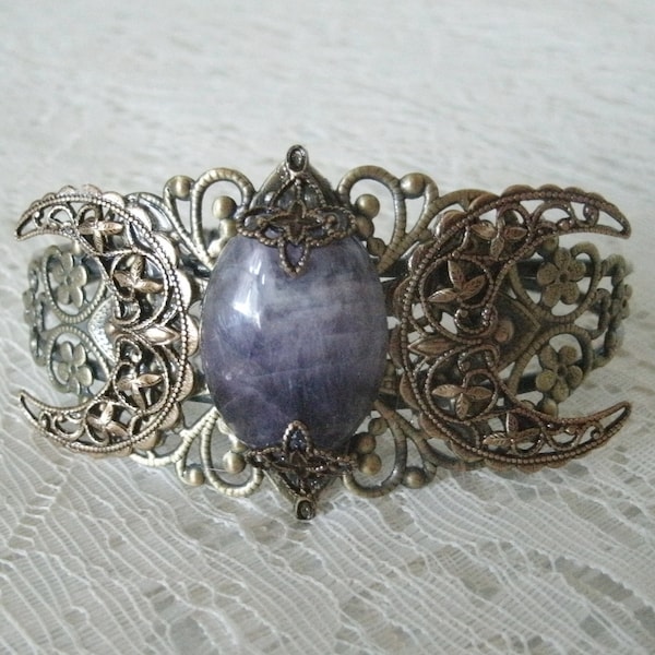 Amethyst Cuff Bracelet gothic jewelry victorian jewelry art deco jewelry renaissance edwardian art nouveau bracelet art deco bracelet gothic