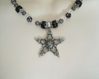 Pentagram Necklace wiccan jewelry pagan jewelry witch jewelry goddess wicca witchcraft pentacle gothic pagan necklace wiccan necklace