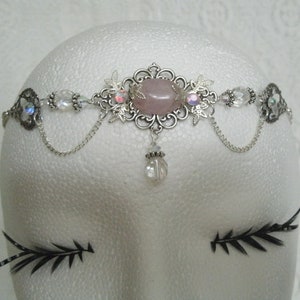 Rose Quartz Circlet wiccan jewelry pagan jewelry witch jewelry wicca witchcraft headpiece goddess metaphysical pagan circlet wiccan circlet