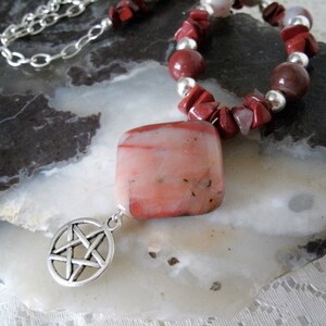Jasper Pentacle Necklace wiccan jewelry pagan jewelry wicca jewelry witch witchcraft goddess metaphysical pagan necklace wiccan necklace