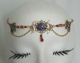 Dragons Breath Fire Opal Circlet, art deco jewelry renaissance jewelry victorian jewelry gothic edwardian art nouveau medieval headpiece