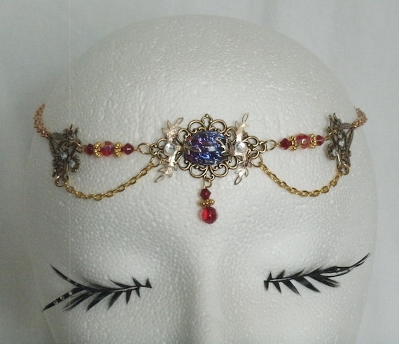Dragons Breath Fire Opal Circlet art deco jewelry renaissance jewelry victorian jewelry gothic edwardian art nouveau medieval headpiece