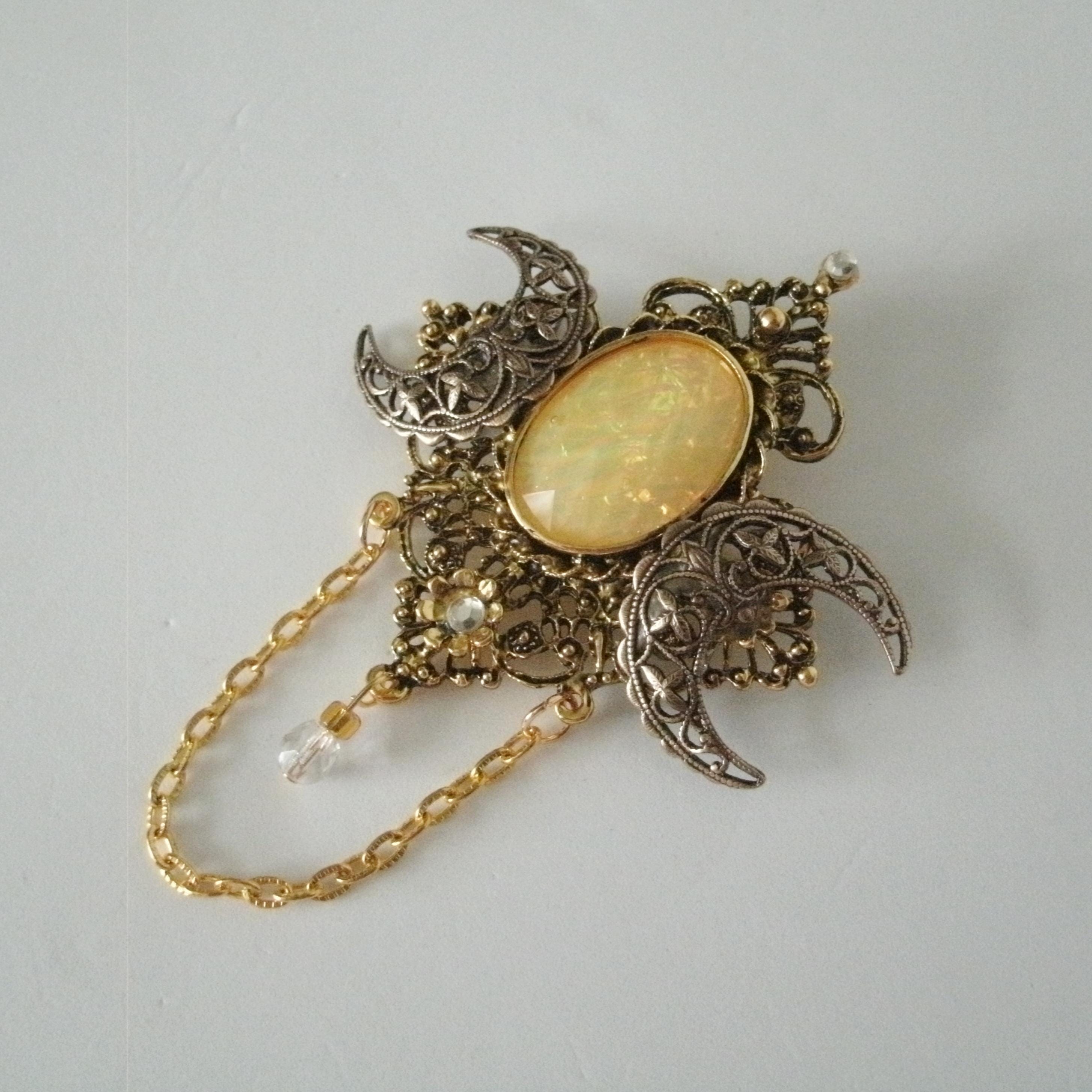 アクセサリー JOSE MOON PIN Crescent Moon Brooch Cloak Pin Renaissance Brooch Medieval Brooch
