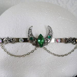 Crescent Moon Circlet wiccan jewelry pagan jewelry wicca jewelry goddess witch witchcraft wicca circlet wiccan circlet pagan circlet magic afbeelding 3