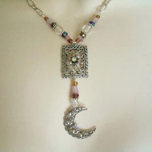 Crescent Moon Necklace wiccan jewelry pagan jewelry wicca jewelry goddess witch witchcraft wiccan necklace pagan necklace wicca necklace