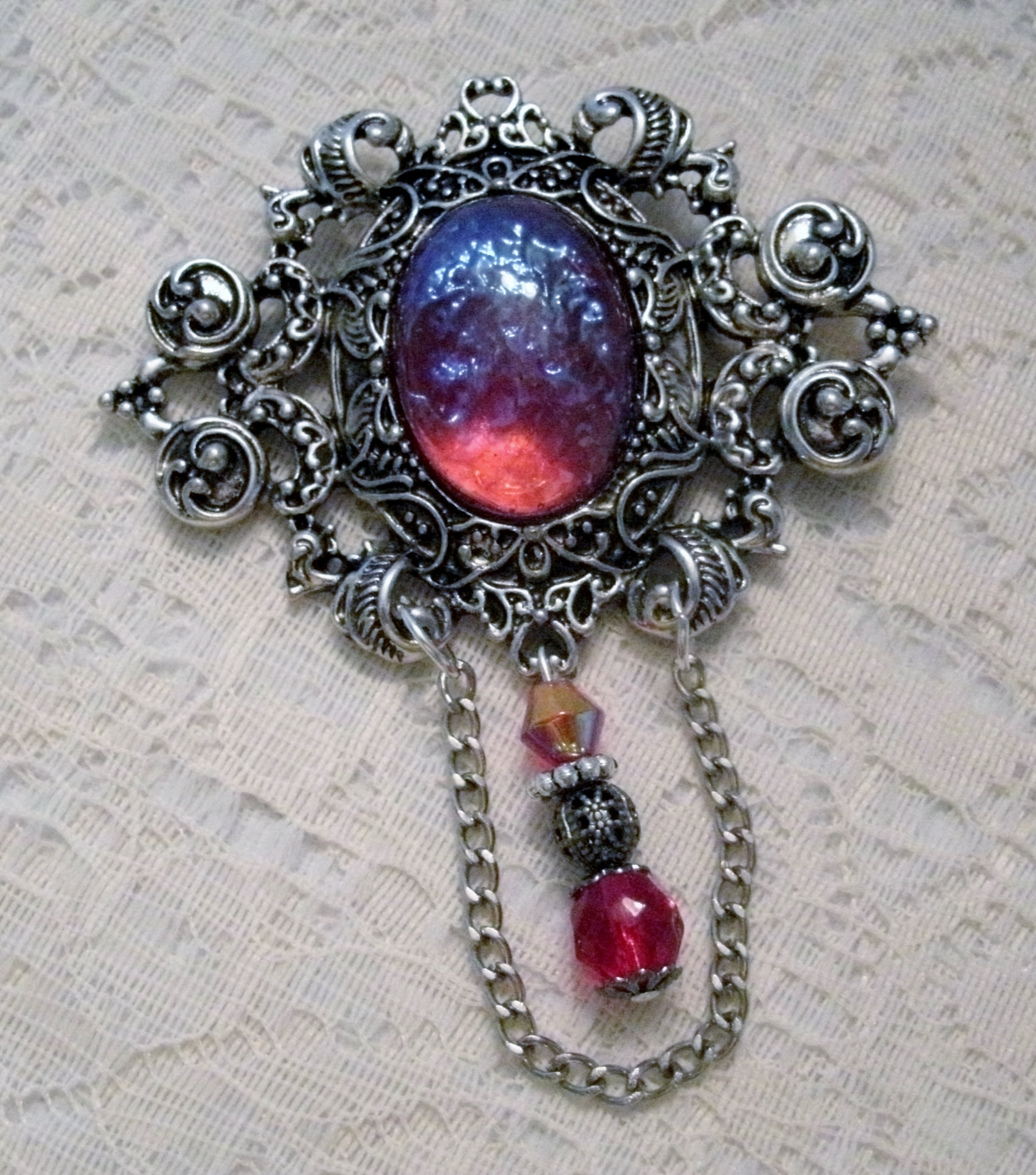 Dragons Breath Fire Opal Brooch victorian jewelry art deco jewelry art nouveau edwardian victorian brooch gothic cloak pin gift for women Etsy