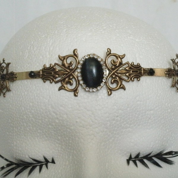 Gothic Circlet, gothic jewelry medieval jewelry renaissance jewelry edwardian victorian art deco circlet art nouveau headpiece