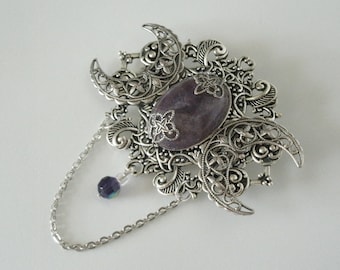 Amethyst Brooch cloak pin renaissance jewelry medieval jewelry tudor jewelry steampunk medieval brooch renaissance brooch tudor brooch