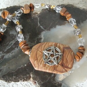 Jasper Pentacle Necklace wiccan jewelry pagan jewelry wicca jewelry witchcraft witch pentagram wiccan necklace pagan necklace wicca necklace