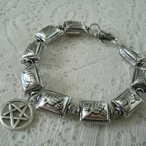 Pentacle Bracelet wiccan jewelry pagan jewelry wicca jewelry witch witchcraft nature leaf pentagram magic pagan bracelet wiccan bracelet