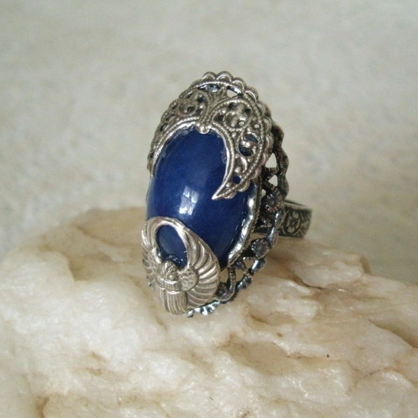 Scarab Ring lapis lazuli jewelry victorian jewelry art deco jewelry art nouveau edwardian victorian ring art deco ring lapis lazuli ring