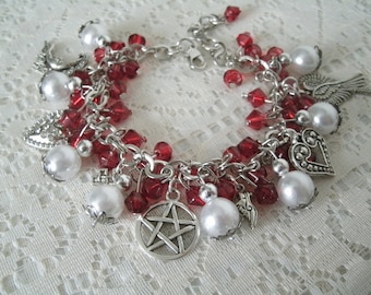 Love Spell Pentacle Bracelet wiccan jewelry pagan jewelry wicca jewelry witch witchcraft goddess magic pentagram bracelet wiccan bracelet