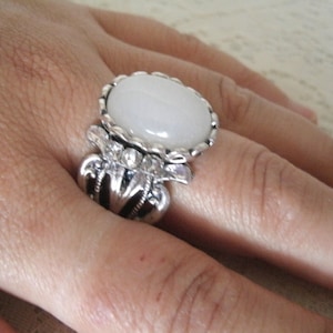 Moonstone Ring wiccan jewelry pagan jewelry wicca jewelry moonstone jewelry witch witchcraft goddess pagan ring wiccan ring wicca ring