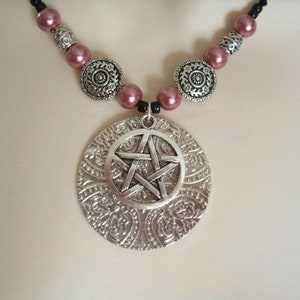 Sacred Circle Pentacle Necklace wiccan jewelry pagan jewelry witch jewelry wicca witchcraft pentagram gothic pagan necklace wiccan necklace image 1