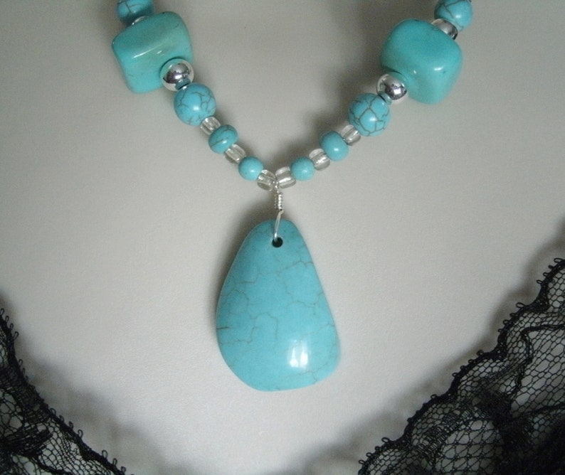 Turquoise Necklace, southwestern jewelry southwest jewelry turquoise jewelry country western cowgirl boho necklace bohemian necklace image 1