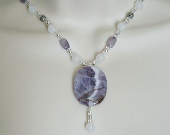 Amethyst Necklace amethyst jewelry wiccan jewelry pagan jewelry moonstone goddess wicca pagan necklace wiccan necklace witch witchcraft