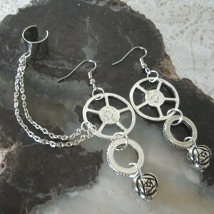 Steampunk Earrings steampunk jewelry victorian jewelry edwardian jewelry gothic jewelry fantasy victorian earrings gothic earrings gear