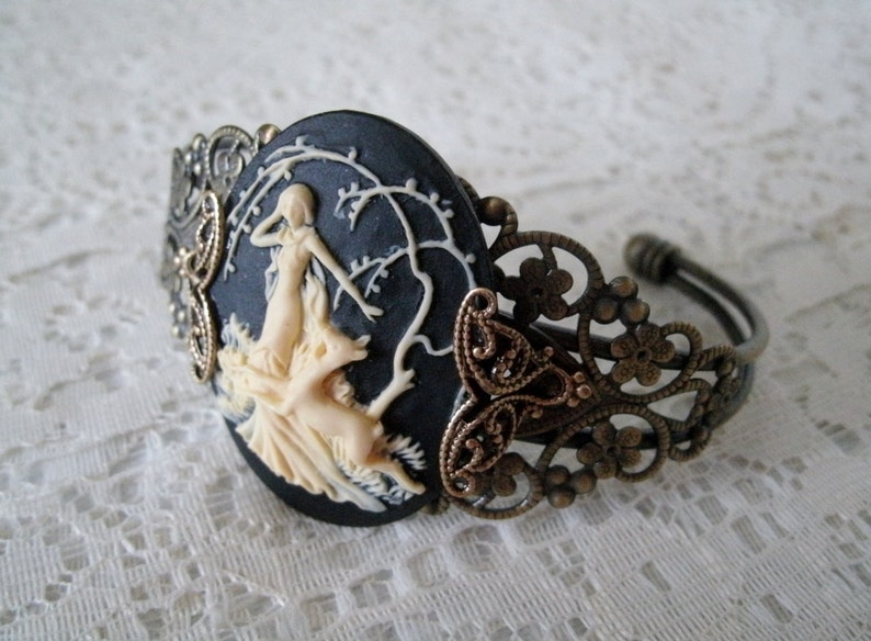 Goddess Diana Cuff Bracelet wiccan jewelry pagan jewelry wicca jewelry goddess jewelry witch witchcraft magic metaphysical pagan bracelet image 3