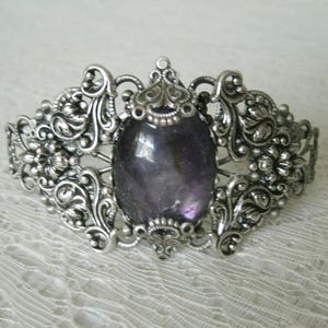 Amethyst Cuff Bracelet art nouveau jewelry victorian jewelry renaissance jewelry medieval  edwardian gothic art deco victorian bracelet