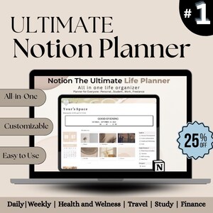 Notion template, notion planner, adhd planner, Aesthetic Notion Setup, Notion Productivity Planner, That Girl Notion Template