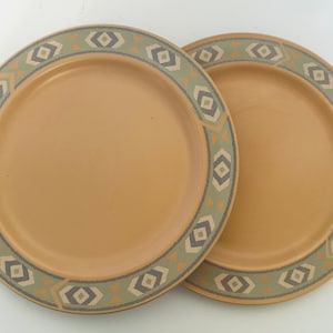 Treasure Craft Southwest Pattern Dwa talerze obiadowe Aztec Design 10 1/2" Japonia