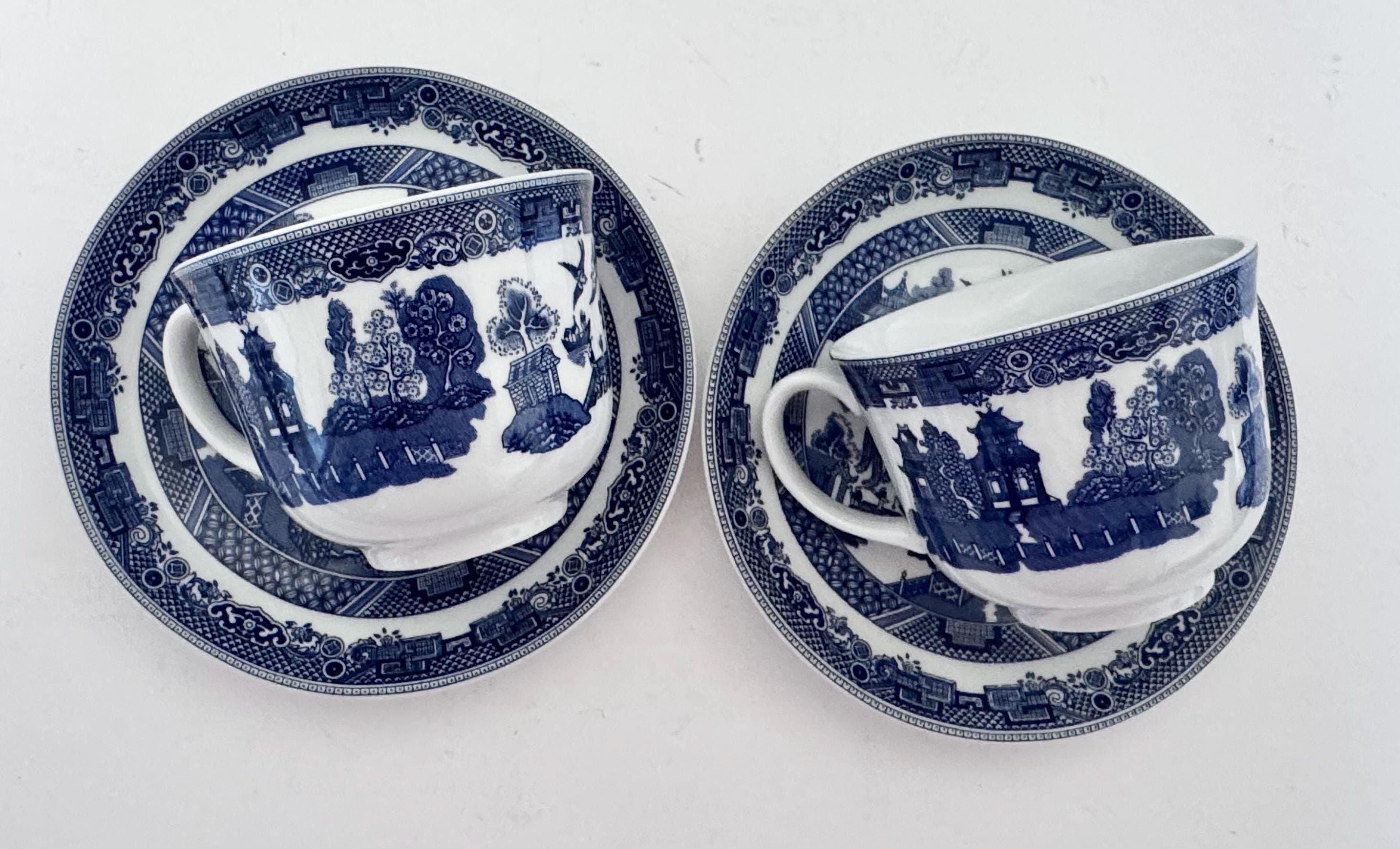 Johnson Brothers Blue Willow England 1883 Lot of Two Cups and