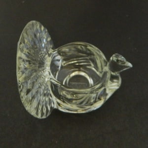 Avon Turkey Tea Light Votive Candle Holder Clear Art Pressed Glass